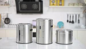 304 Stainless Steel Rice Bucket 8KG-25KG Thickened Food Container with Scale Large Capacity Rice Dispenser Moisture-Proof and Insect-Proof Household Rice Cup Noodle Power Barrel