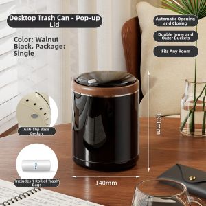 BAOJIAWANG | Attractive Lidded Small Desktop Trash Can