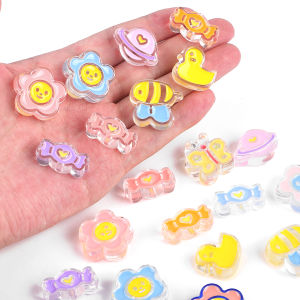Colorful Flower Bee Beads & Enamel Butterfly Charm Beads: DIY Jewelry Making Accessories