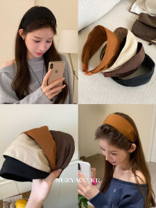 Suzyacc Kr Minimalist Wide Edge Cloth Hairband Versatile Early Autumn Vintage High-End Feeling Headband for All Hair Types