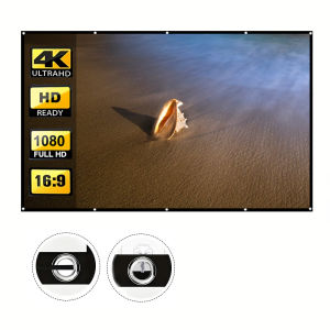 Projection screen with rope high-density white soft screen. Can be cleaned folded easy to carry suitable for both indoor and