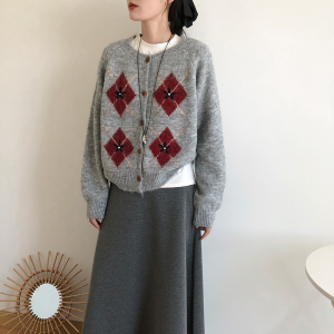 Áo Len Dệt Kim Dài Tay Cổ Tròn Rộng Rãi Cho Nữ Áo Sơ Mi Cơ Bản Giảm Béo Thời Trang Xuân Thu Phong Cách Hàn Quốc