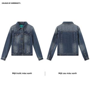 JNXS | Áo Khoác Jean Cổ Vintage Dày Đặn Có Hình Dáng