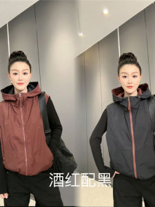 Versatile Zipper Hooded Pure Color Jacket Womens Simple Design Fall New Style Fashionable Retro Outerwear Commute Friendly
