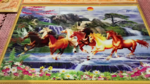Tranh gạch 3d ốp tường phòng thờ - KJH55
