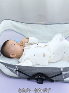 Portable Baby Cot Newborn Bionic Bed Foldable Baby Nest Infant Bassinet Anti-pressure Travel Crib with Mosquito Net