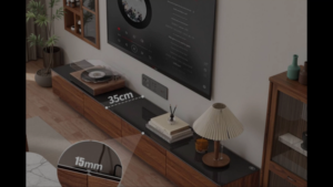 Walnut color dump drawer TV cabinet modern simple living room floor cabinet 90/180cm optional storage cabinet set-top box storage suitable for 35-75 inch TV