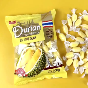 DURIAN MILK CANDY THAI FLAVOR No Sugar Added Creamy Durian Candy Healthy Fruit Candy 500g Vinafood