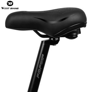 West Biking | WEST BIKING Thicken Bike Saddle Comfortable Cycling Reflective Strap Warning Bike Seat Soft Shock Absorption MTB Bicycle Saddle