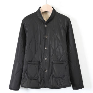 Lightweight Short Cotton Jacket for Middle-Aged And Elderly Women Traditional Chinese Style Loose Fit Cardigan with Pockets Single-Breasted