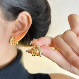 925 Silver Needle Gold Colorful Snake Shape Zodiac Year Womens Luxury Small Design High-End Feeling Earrings New Year Jewelry