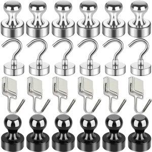 10PCS Strong Magnetic Hooks Multi-Purpose Storage Heavy Duty Magnet Hooks Push Pin for Home Kitchen Key Storage Bathroom Hangers
