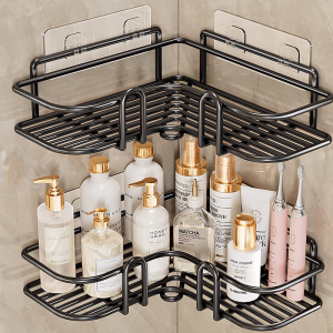 MINGZHIYIFAN | Corner Wall Mounted No Drilling Bathroom Storage Rack