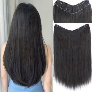 Synthetic Long Straight Hair Extensions with Clip In One Piece Perfect for Womens Hair Accessories Hair Clips Hair Accessories