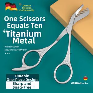 Titanium Safe Eyebrow Scissors with Comb