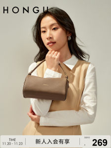 Red Valley 2024 New Style Genuine Leather Shoulder Crossbody Bag Boston Pillow Handbag Womens Small Bag Soft British Style