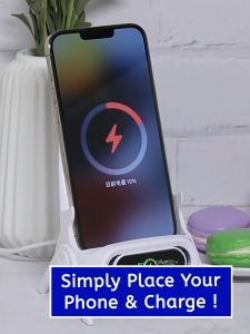 Fast Wireless Charger 15W Desk Wireless Charging Stand Compatible with Qi-Enabled Phones kerusi charger