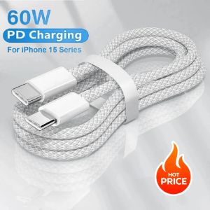Usb C to Type C Fast Charging PD 60W Mobile Phone Date Cable For iphone15 17 Android Samsung Huawei Type C Braided Charger Cable