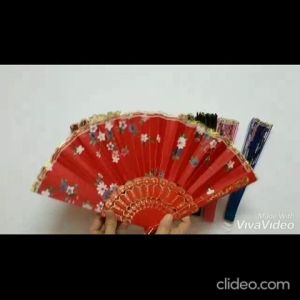 Kipas Tangan Lipat Cina Yang Anggun - Reka Bunga Unik | 中国手扇 | Elegant Chinese Foldable Hand Fan - Unique Floral Design