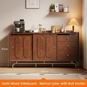 DONGMU | Solid Wood Retro Living Room Coffee Storage Cabinet