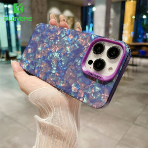 FLOVEME Bling Glitter Dream Shell Pattern Phone Case For iPhone 15 14 13 12 11 Pro Max 14 Plus Luxury IMD Glossy Camera Protection Anti-fall PC Shockproof Back Cover For iphone X XR XS Max