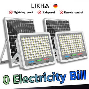 LIKHA Solar Light Outdoor Waterproof LED Floodlight Heavy Duty Indoor Outdoor Solar Light Automatic Night Street Light