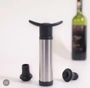 Wine Preserver Vacuum Air Pump  Wine Bottle Stoppers Durable Stainless Steel Construction Airtight Leak-Proof Seal Easy