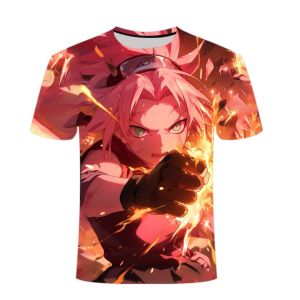 Bandai | Summer 2026 Naruto Haruno Sakura 3D Printed Short-sleeved Fashion Bestseller Trendy Loose T-shirt for Both Men and Women