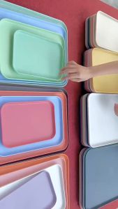 ถาดฟางข้าวสาล ถาดใส่อาหาร ถาดพลาสติก tray เสิร์ฟอาหาร จานใส่อาหาร ที่ใส่ของ ใส่อาหาร สําหรับใส่อาหาร