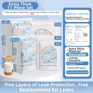 SIVASS | Electric Pump Vacuum Compression Storage Bags for Clothes Quilts Down Jackets