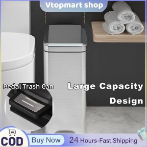 Stainless steel 7L/9L/13L/15L/20L high quality foot pedal trash bin with lip