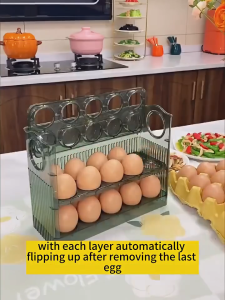 30 Grid Egg Tray Egg Storage Box Three Layer Egg Shelf Storage Crisper Refrigerator Safe Tray Layer Box Fresh Household  Organizer for Kitchen  Egg Holder