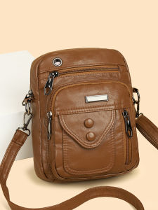 Mini Crossbody Phone Bag Womens 2025 New Style Multi-Layer Zipper Wallet Fashionable Shoulder Bag Korean Style PU Leather