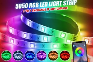 5050 LED Light Strip 10m 15m 20m Colorful Waterproof 3528 LED Strip Light with Bluetooth Apps Wifi or 44 Keys IR Remote Control Light Strip RGB for LED Lights for Bedroom Lampu LED Bilik Led Strip Light Waterproof Outdoor