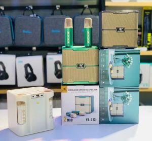 SU-YOSD YS-213 Wireless Karaoke Speaker With Two Wireless Microphone Karaoke Family KTV BLUETOOTH Easily connect to TV