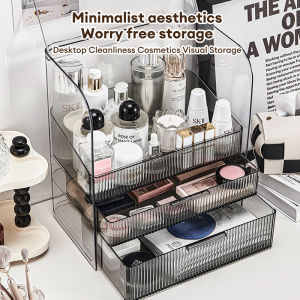 Transparent Makeup Storage Box Drawers Makeup Jewelry Storage Cosmetic Storage Box Skin Care Storage Rack 3 Layer