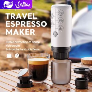 i Cafilas ME2410 17 Bar Máy pha cà phê espresso di động đa chức năng cho viên nang Nespresso và bột cà phê cho ô tô du lịch nhà và văn phòng