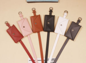 K-style PU Leather Lychee Pattern Envelope Package Mobile Phone Coin Purse Belt Bag Matching Dress Shirt Multi-Color Belt Women