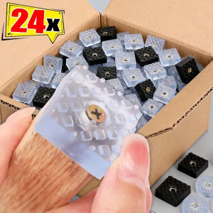 【XZxinzhan】24Pcs Furniture Leg Rubber Pads Antislip Floor Protectors Table Chair Leg Cover Shock Stand Absorber Cabinet Bottom Pad Funiture Parts