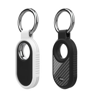Carbon Fiber Style Case For Samsung Galaxy Smart Tag 2 Locator Anti-lost Backpack Keychain TPU Soft Silicone Protect Back Cover