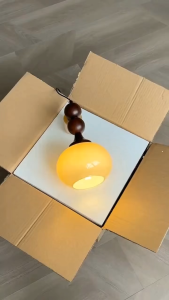 โคมไฟเพดานไม้สไตล์วินเทจพร้อมโคมไฟแก้ว ฐาน E27 หรี่แสงได้ 3 สี สำหรับห้องทำงาน ห้องนั่งเล่น ทางเดิน (รวมหลอดไฟ)