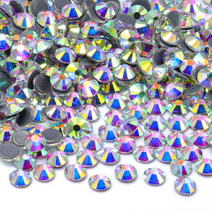 SS3-SS50 Crystal AB Glass Rhinestones Multi-Size Hotfix Flatbase Crystal For Nail Art Crafts Wedding Dress DIY Decoration