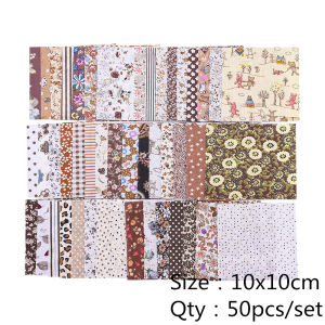 50PCS/lot 10X10cm Cotton Fabric Different Flowers Patterned Handmade Quilting Patchwork Sewing Square Floral Cotton Fabric Craft