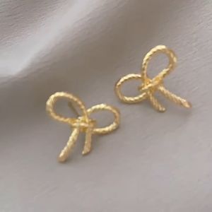 Anting-Anting Emas Model Tali Ikat Korea Style Fashion Aksesoris Wanita