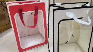 ถุงหิ้ว ถุงกระดาษหน้าใส ช่องหน้าต่าง พร้อมส่งทุกขนาด