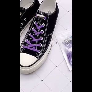 Sweet เชือกผูกรองเท้า แบบแม่เหล็ก ยืดหยุ่น ใช้งานง่าย สีพื้น จํานวน 1 คู่ Shoelace