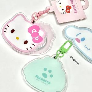 Pachat Dog Cute Foldable Mirror Pendant Hellokitty Portable Girls Keychain Accessory Fashionable Bag Charm