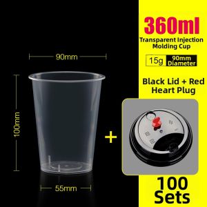Disposable Plastic Juice Drink Cup 100pcs