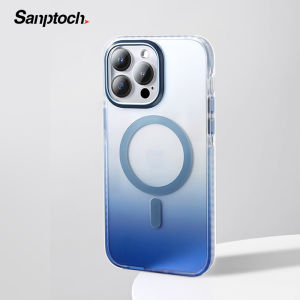 Sanptoch เคสแม่เหล็กติดโทรศัพท์สีด้านสุดหรูสำหรับ iPhone 16 / 15 / 14 / 13 Pro Max กันเคสกันลายนิ้วมือโปร่งแสงสำหรับ iPhone 16 Pro Max เคสกันกระแทกทหารที่ปลอดภัย