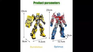 Mainan Anak Edukatif: Brick & Bongkar Pasang Transformer Robot Optimus Prime & Bumblebee